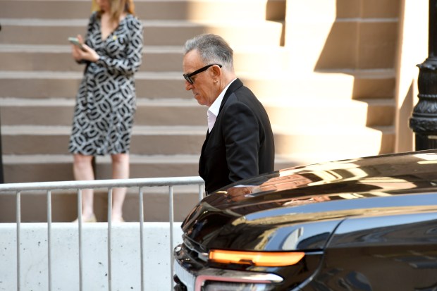 NEW YORK, NEW YORK - JUNE 29: Bruce Springsteen attends the funeral of Clive Davis on June 29, 2026 in New York City. (Photo by Noam Galai/Getty Images)