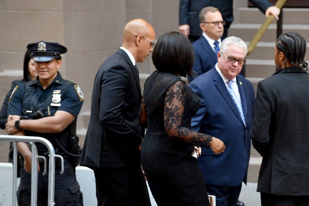 NEW YORK, NEW YORK - JUNE 29: Jennifer Hudson attends the funeral of Clive Davis on June 29, 2026 in New York City. (Photo by Noam Galai/Getty Images)