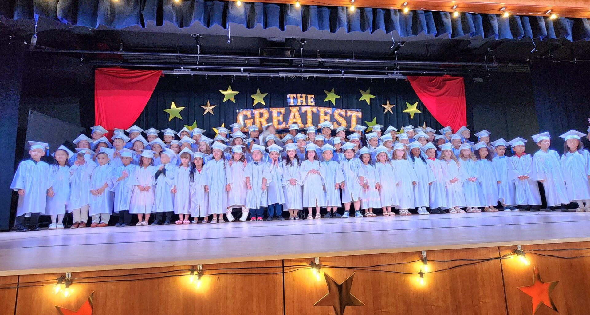 The Kindergarten students sing during the graduation at the Hellenic Classical Charter School in Staten Island. Photo: TNH/Michael Kakias