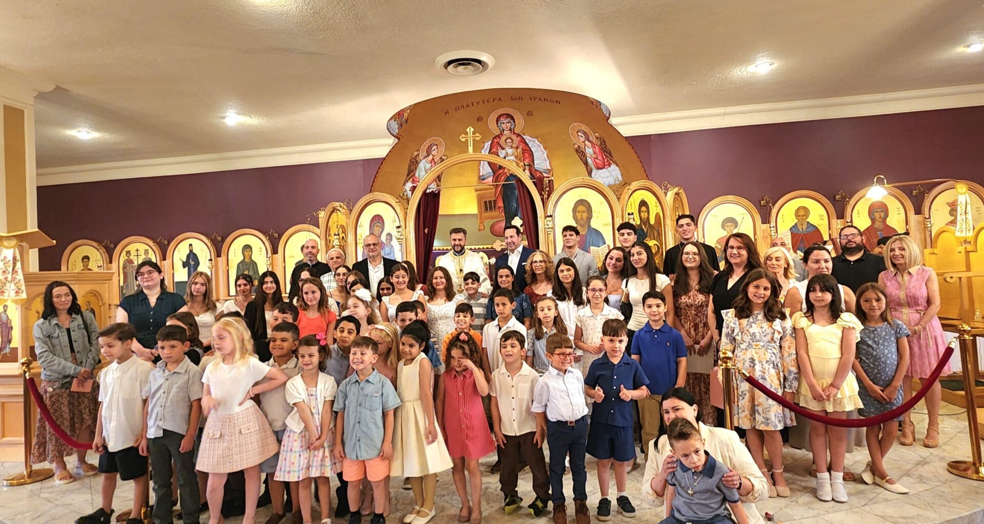 Commemorative photo with the students, teachers and representatives of the community organizations at Holy Trinity-St. Nicholas Church of Staten Island. Photo: TNH/Michael Kakias
