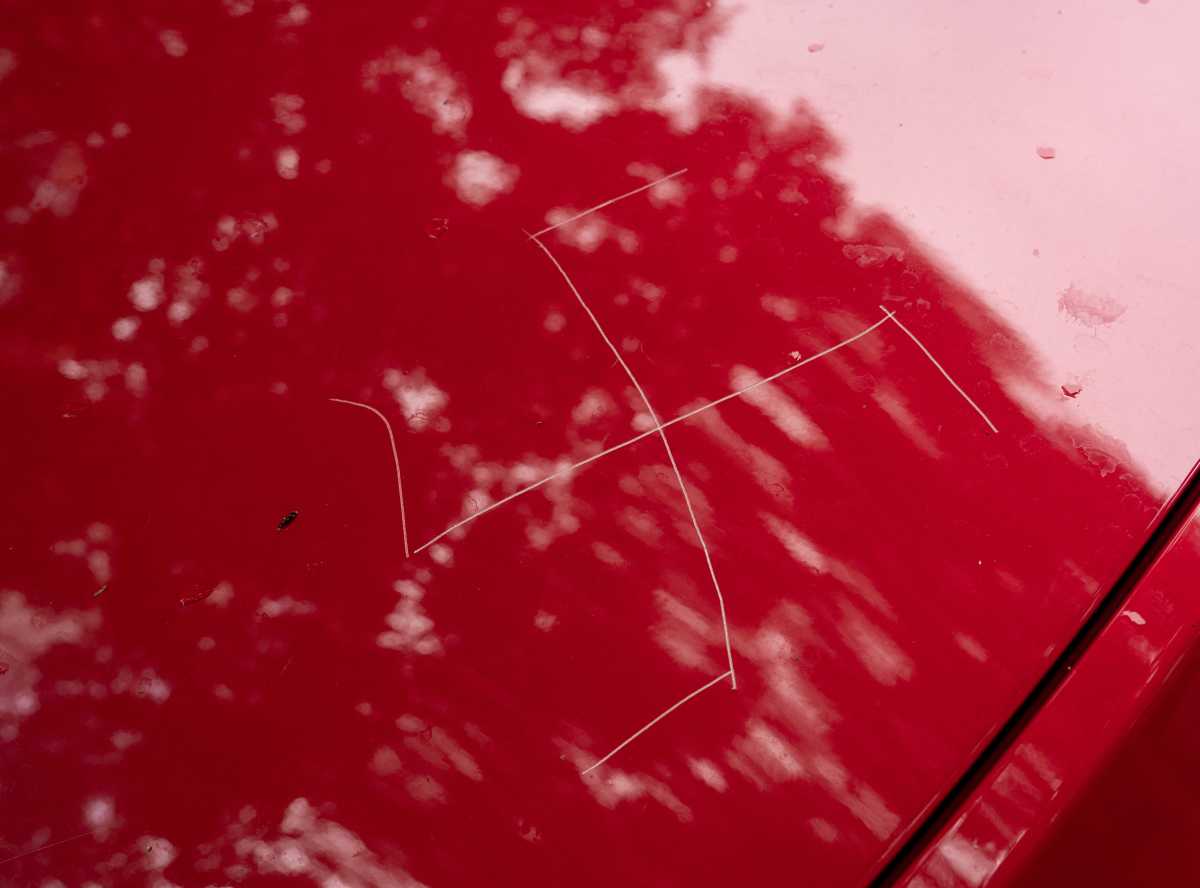 picture of swastika on Tesla found on Upper East Side