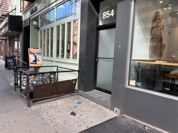 A 17-year-old male was stabbed in the abdomen inside the Chipotle on 8th Ave in Hell's Kitchen, Manhattan on June 15, 2026. (Kerry Burke/New York Daily News)