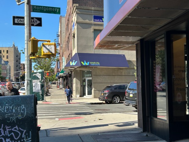 Two men were shot by a gunman on Bedford Ave. near Montgomery St. in Crown Heights, Brooklyn, just across the street from Medgar Evers College, on Wednesday, June 24, 2026. (Kerry Burke / New York Daily News)