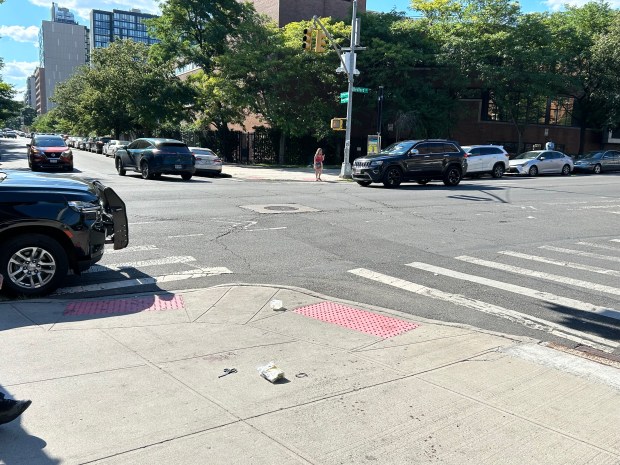 Two men were shot by a gunman on Bedford Ave. near Montgomery St. in Crown Heights, Brooklyn, just across the street from Medgar Evers College, on Wednesday, June 24, 2026. (Kerry Burke / New York Daily News)