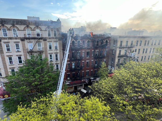 FDNY firefighters respond to a fire on E. 187th St. in the Bronx on Tuesday, April 21, 2026.