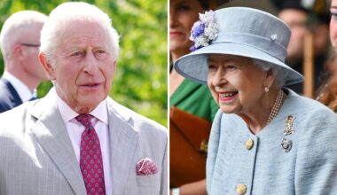 A composite of a picture of King Charles in 2026 and a picture of Queen Elizabeth in Scotland in 2022