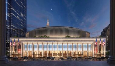 This artistic rendering provided by Heller Inc. shows a dramatically redesigned Pennsylvania Station in New York City.