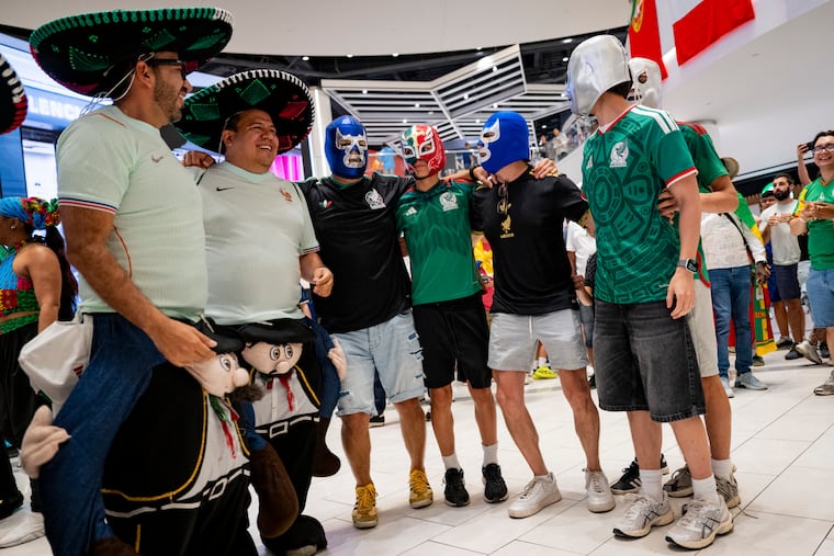 Fans of Mexico’s soccer team gather during a World Cup watch party at American Dream, the Megamall near MetLife Stadium, on June 13.