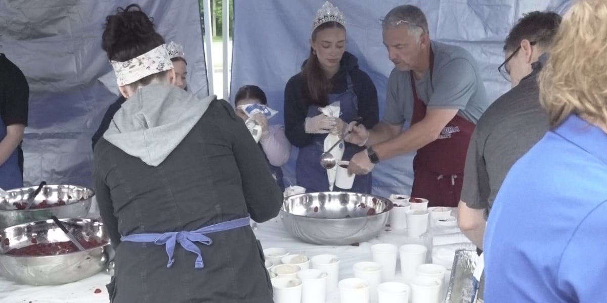 Central Aroostook strawberry shortcake sale draws crowds despite weather