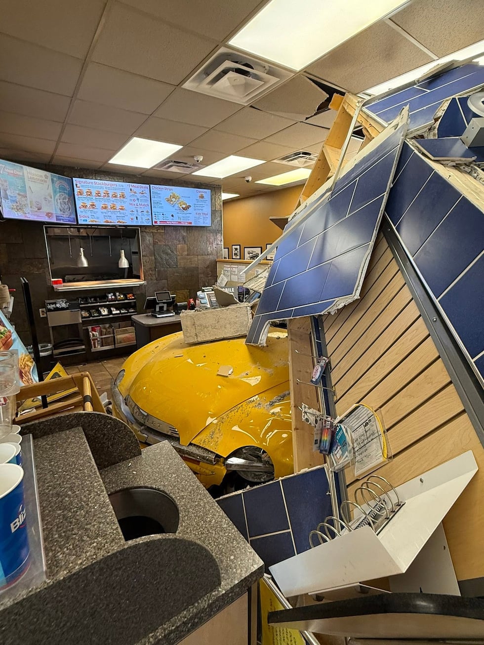A car crashed into a Dairy Queen on North Pennsylvania Avenue in Independence, Kansas, on...