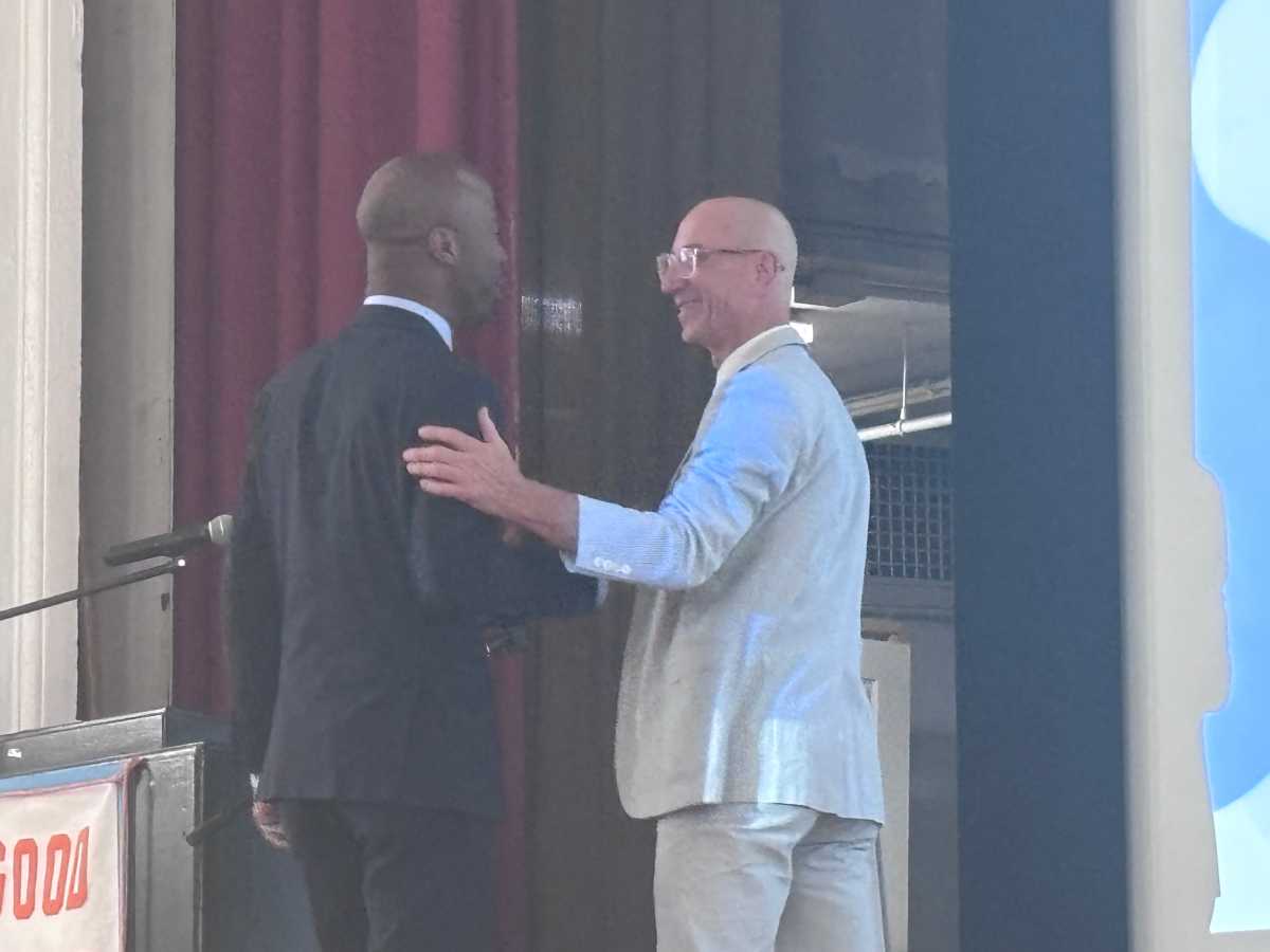 Chancellor of the New York City Public Schools Kamar H. Samuels and Principal Scott ContiI