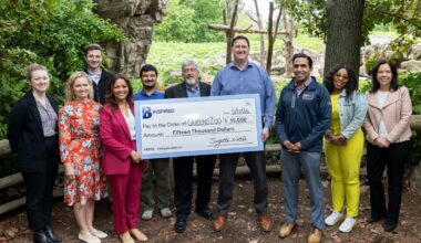 LaGuardia Gateway Partners (LGP) and Port Authority of NY and NJ (PANYNJ) present the B-INSPIRED STEM grant check to Wildlife Conservation Society (WCS) at the Queens Zoo.