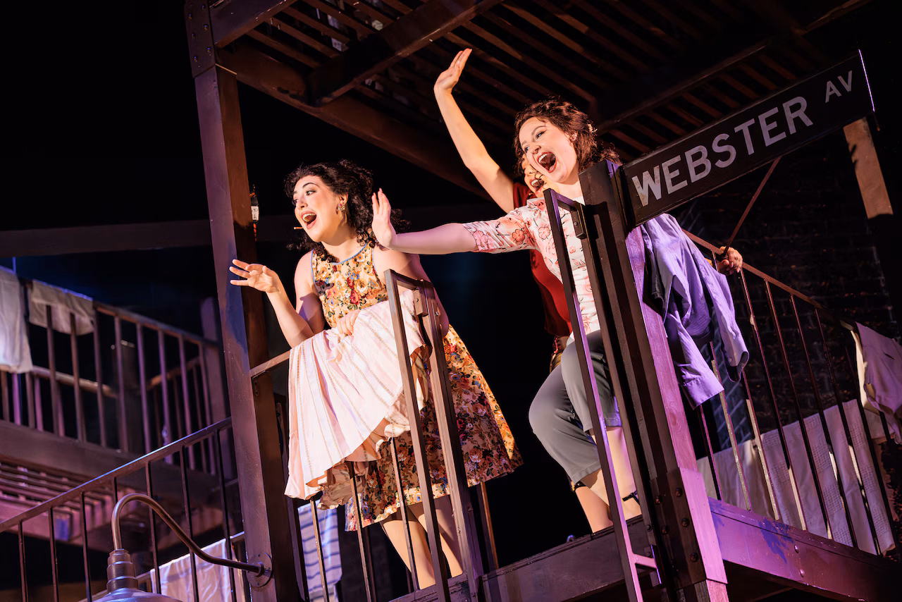 Emma Sucato, Erica Peréz-Gotay, and Caroline Desmarais in The REV Theatre Company’s production of “A Bronx Tale.”