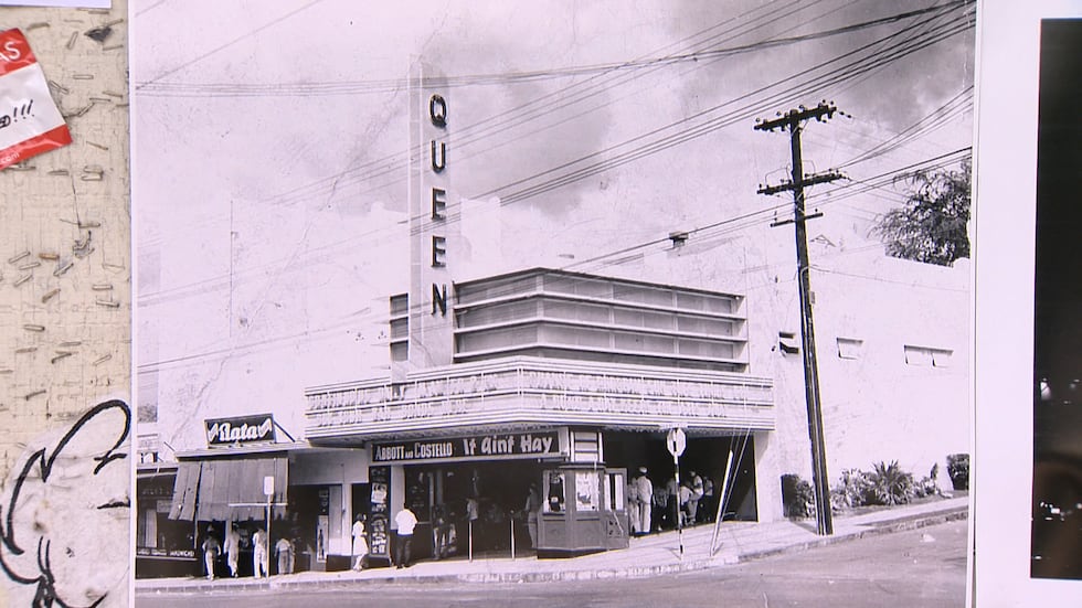 An archive photo of the historic Queen Theater on Waiʻalae Avenue in Kaimukī.