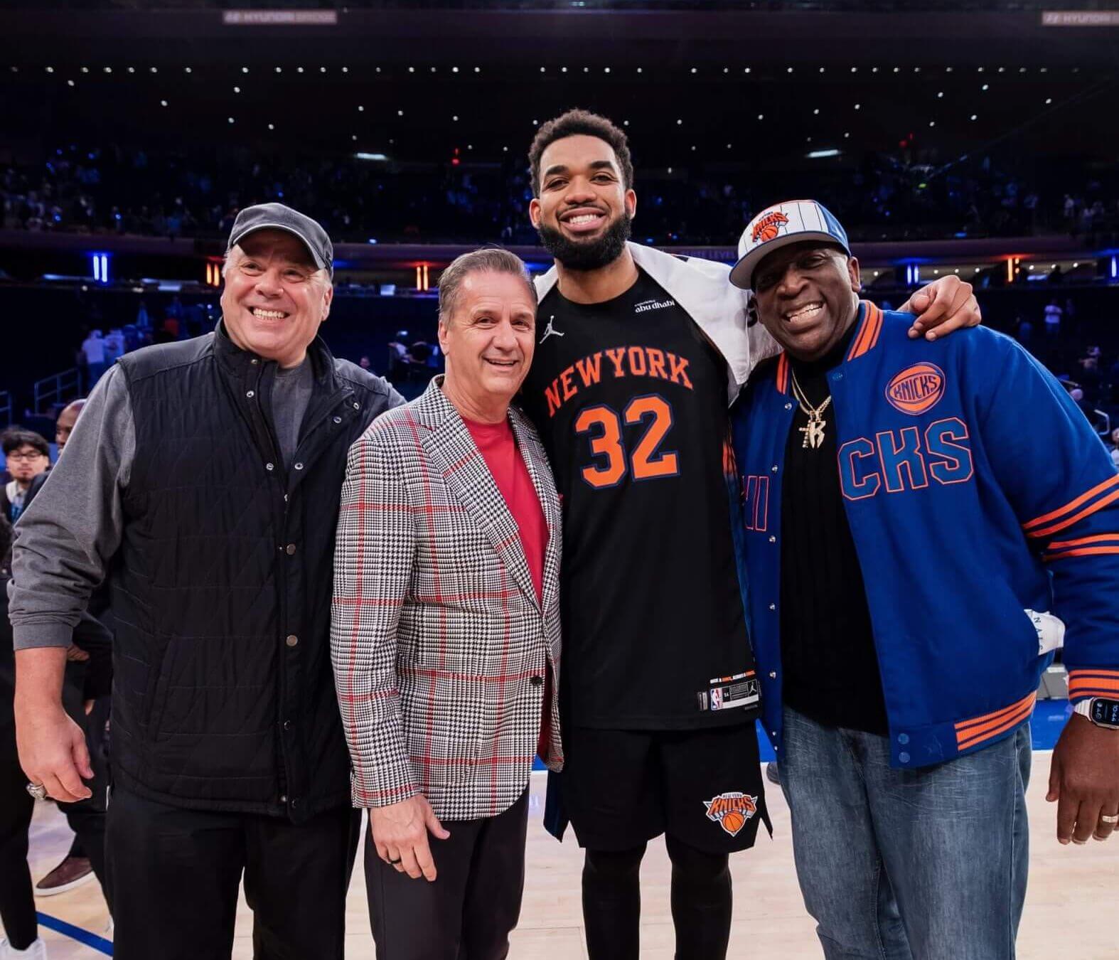 From left are Barry Rohrssen, John Calipari, Karl-Anthony Towns and Karl Towns Sr. (Courtesy of Barry Rohrssen)