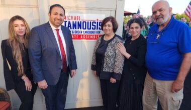 New York State Assemblyman Michael Tannousis with his wife Anna, his parents, Antonis and Katina, and his sister Jovanna. Photo: TNH/Michael Kakias