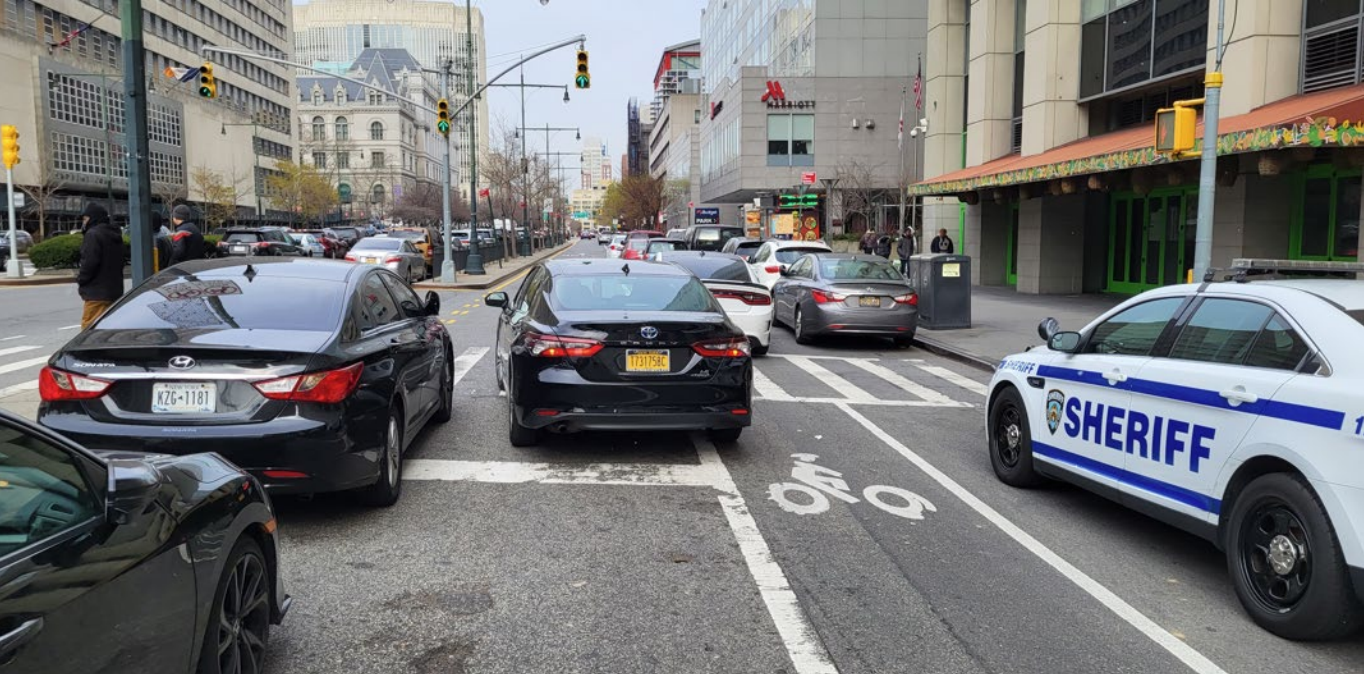 Protected bike lane coming to Adams Street near Brooklyn Bridge to curb illegal parking Protected bike lane coming to Adams Street near Brooklyn Bridge to curb illegal parking