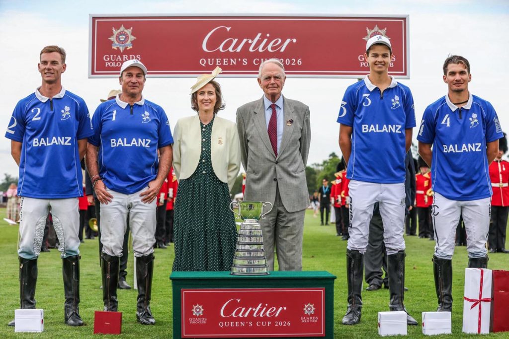 Ned Hine, Claudio Porcel, Agathe Delpont, Lieutenant-Colonel Sean O'Dwyer, Lorenzo Chavanne, and Jeta Castagnola. Photo by Art of Polo