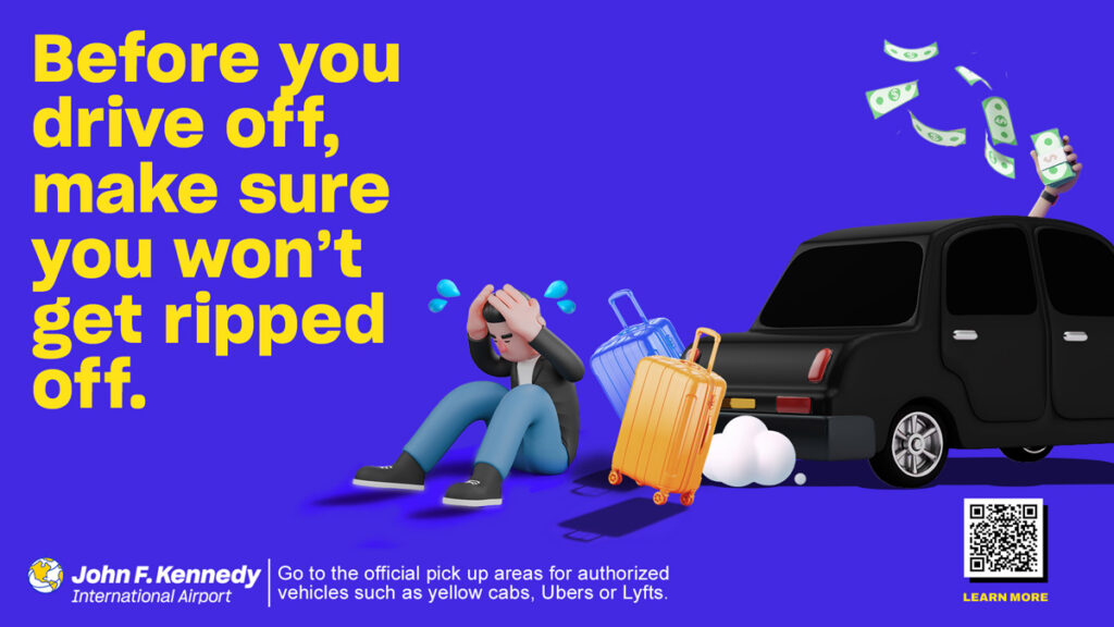 PANYNJ Launches New Initiatives with $100 Million ‘Operation Legal Ride’ to Tackle Illegal Hustling at Airports New York Airport Operation Legal Ride Sign
