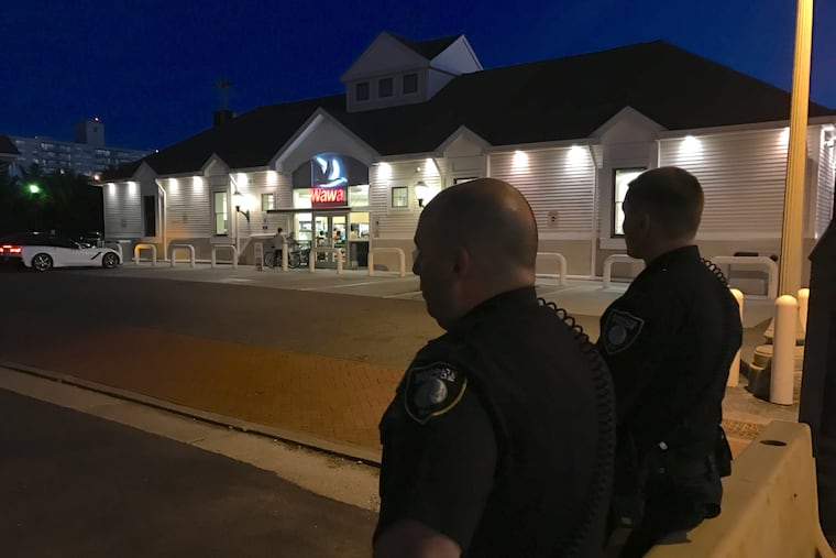 Margate Wawa, the traditional gathering point for shoobie teens on Memorial Day Weekend, got its own police detail Saturday night.