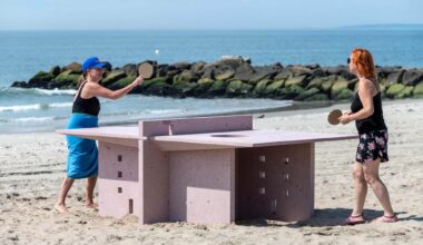Six artists envision ping-pong tables for exhibition at Rockaway Beach