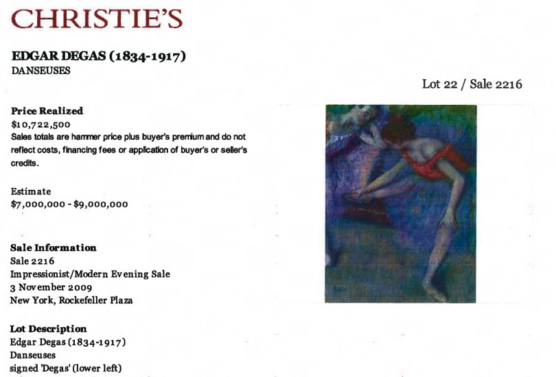 After nine years of delays, New York court unfreezes case over sale of Nazi-looted Degas painting
