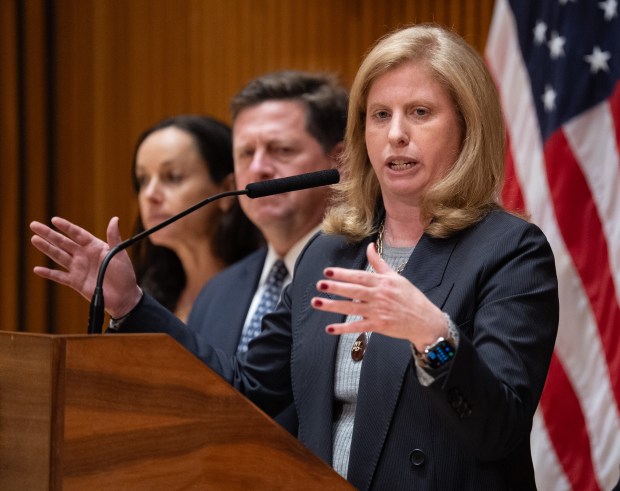 NYPD Commissioner Jessica Tisch speaks at a press conference Thursday, May 21, 2026, in Manhattan, New York. (Barry Williams/ New York Daily News)