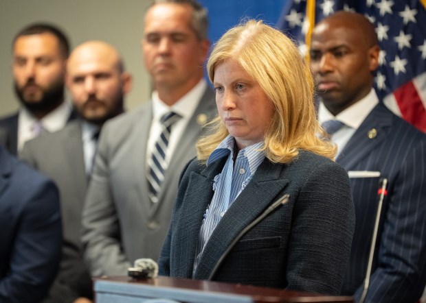 NYPD Commissioner Jessica Tisch is pictured during a press conference in the Bronx on Monday, June 15, 2026 in New York City. (Barry Williams/ New York Daily News)