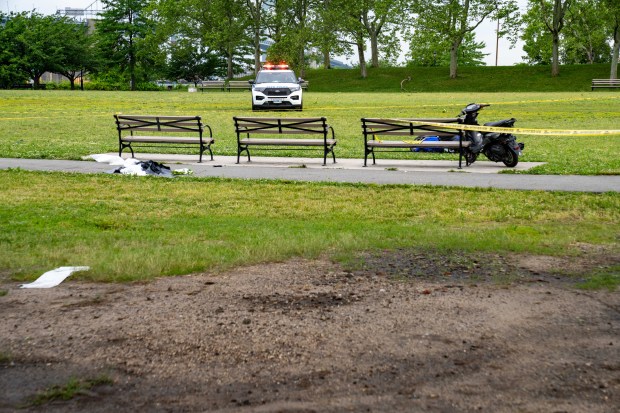 Police investigate after a man was fatally stabbed in Little Bay Park in Queens early Friday.