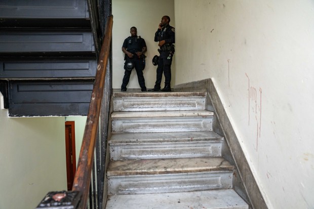 One man was killed and another was hospitalized with serious injuries following a double stabbing inside an Avenue D apartment building near E. 31st St. in Flatbush, Brooklyn, on Friday, May 29, 2026. (Theodore Parisienne / New York Daily News)