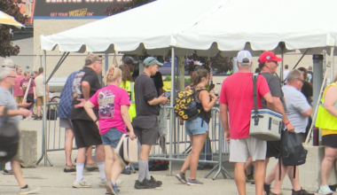 ‘She’s watching it with me’: Fans flock to Michigan International Speedway for NASCAR Weekend