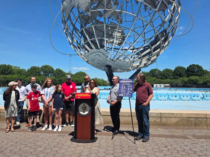 NYC Tourism + Conventions President and CEO Julie Coker speaks at the launch. Photo by Shane O'Brien.