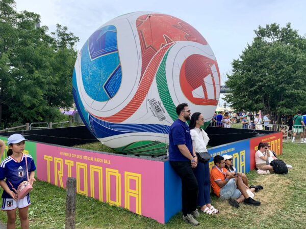 The official 2026 match ball, enlarged. Photo: Mary Frost/Brooklyn Eagle