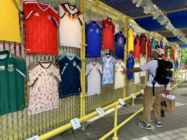 Soccer jerseys from around the world. Photo: Mary Frost/Brooklyn Eagle