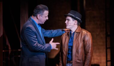 Anthony DaSilva, Jacob Canderozzi, Jordan Thomas Burnett, and Salvatore Romania are the Doo Wops in The REV Theatre Company’s production of “A Bronx Tale.”