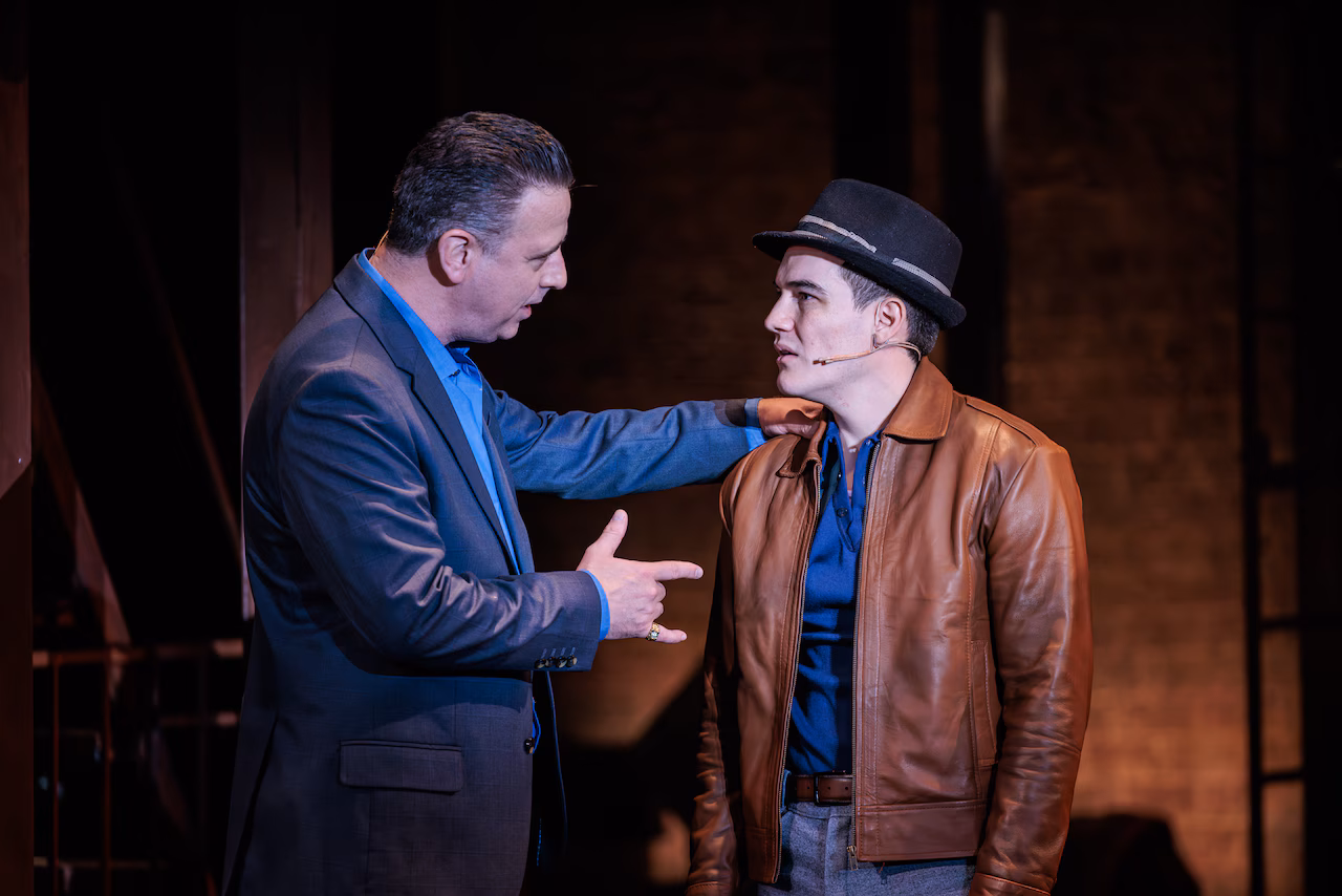 Anthony DaSilva, Jacob Canderozzi, Jordan Thomas Burnett, and Salvatore Romania are the Doo Wops in The REV Theatre Company’s production of “A Bronx Tale.”