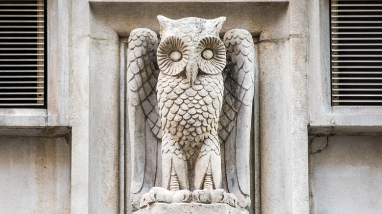Decorative cement owl at The Benjamin Royal Sonesta New York