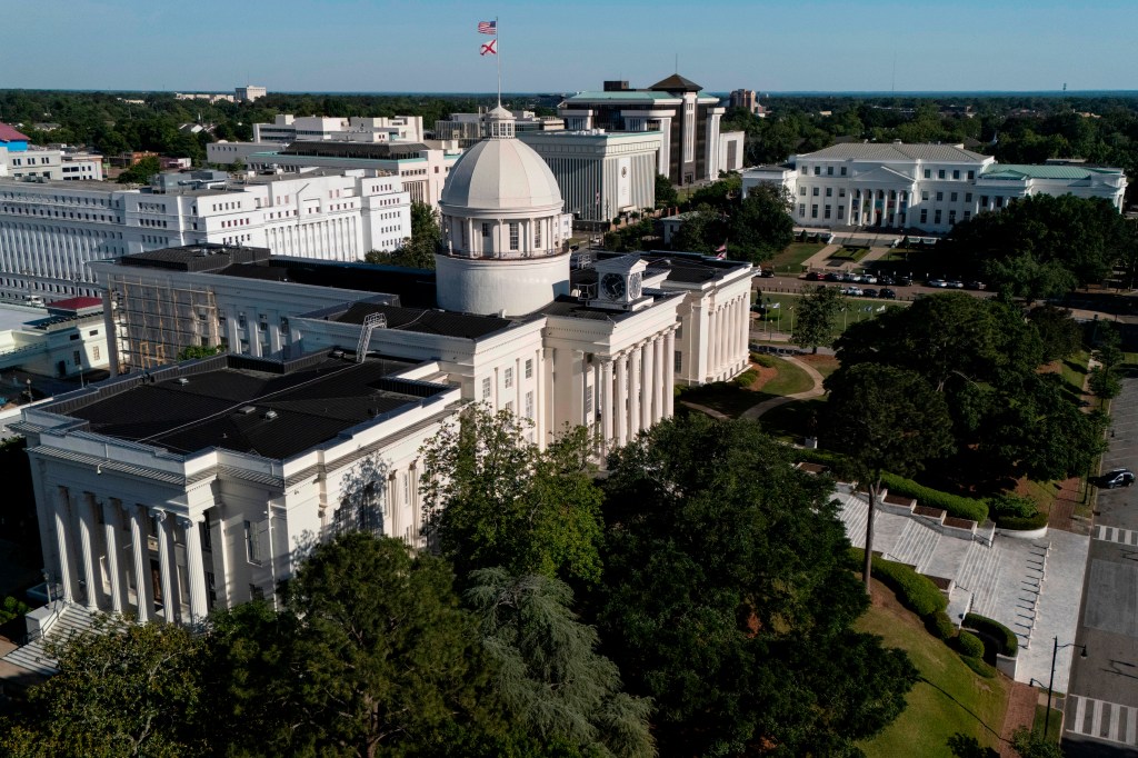 Aerial view of the Alabama State Capitol building in Montgomery.