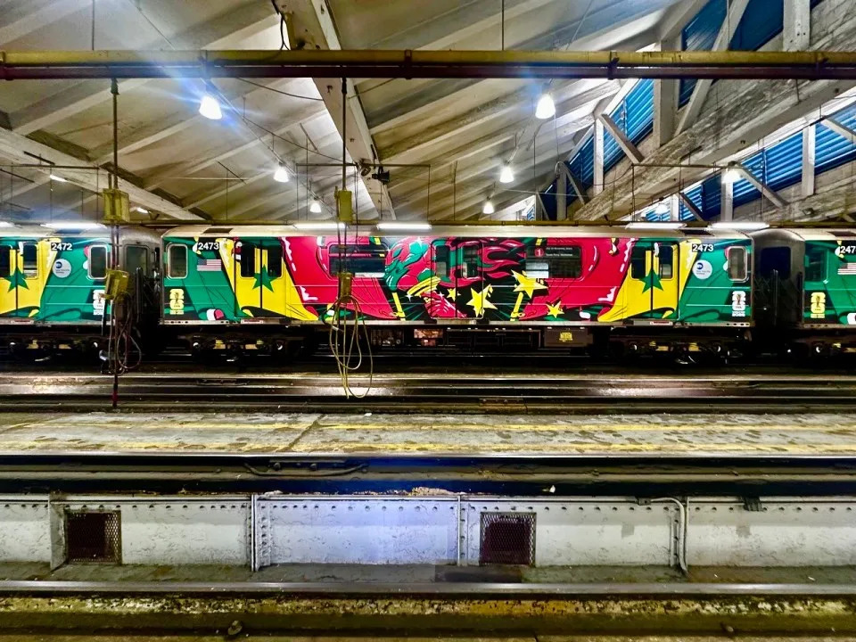 Feel the excitement of the FIFA World Cup as you head to the games in subway trains wrapped to match each team's face-off at the NYNJ Stadium this summer