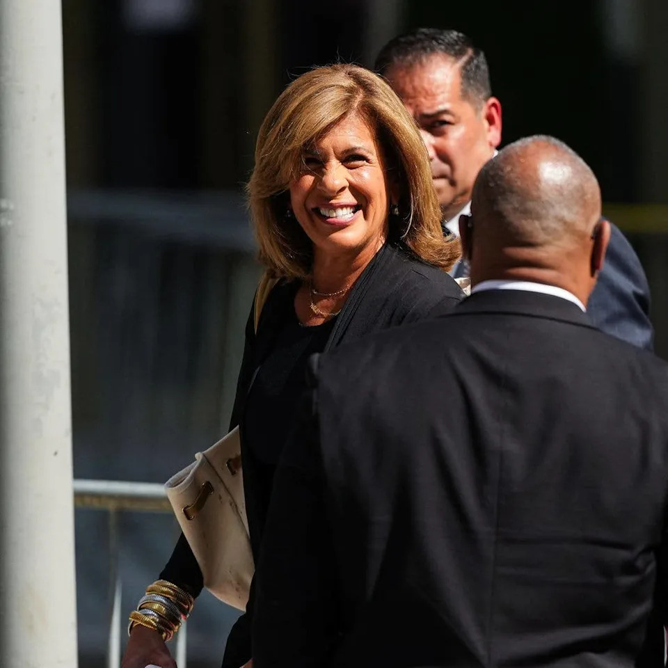 Hoda Kotb attends the funeral of Clive Davis outside Central Synagogue on June 29, 2026 in New York City.