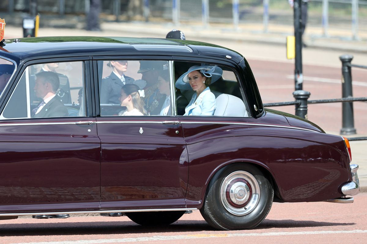 Kate Middleton and her children arrive for Trooping the Colour alongside the Prince of Wales.