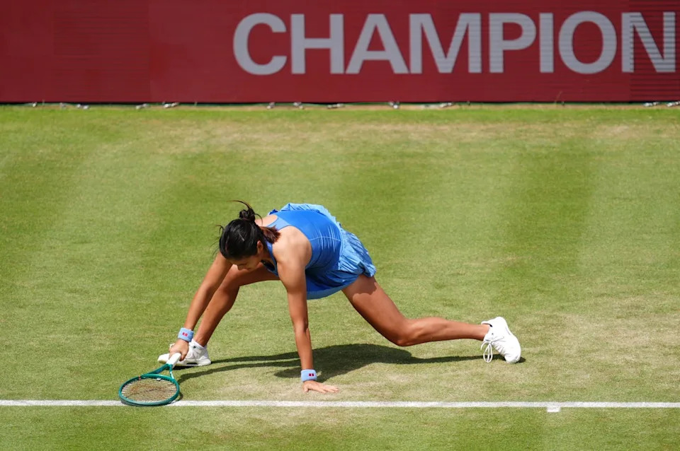 She slipped awkwardly at 3-1 up but shrugged off the injury following a medical timeout (PA)