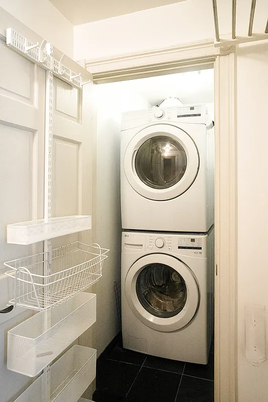 laundry in a closet