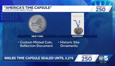 See what Vermont, New York added to time capsule with items from all US states