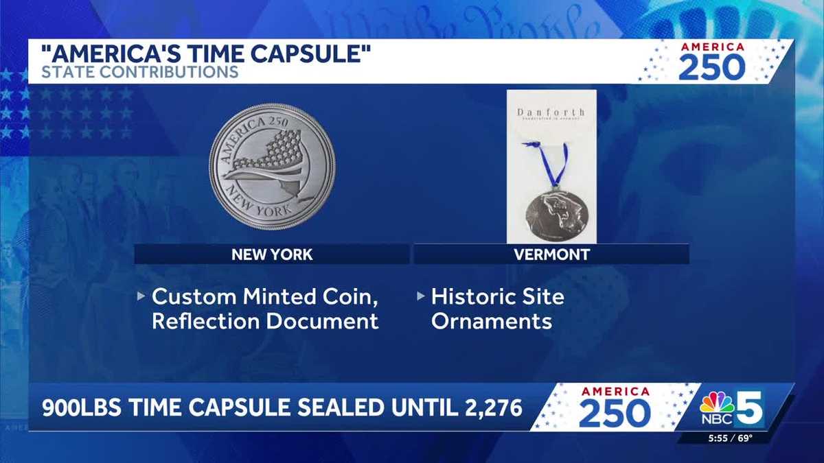 See what Vermont, New York added to time capsule with items from all US states