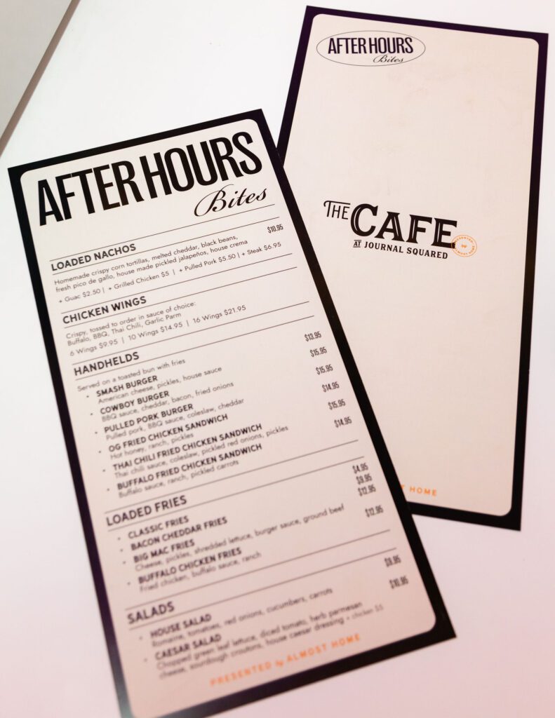 Cafe Journal Squared Menu