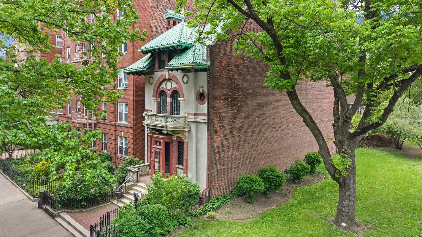house with green tile roof