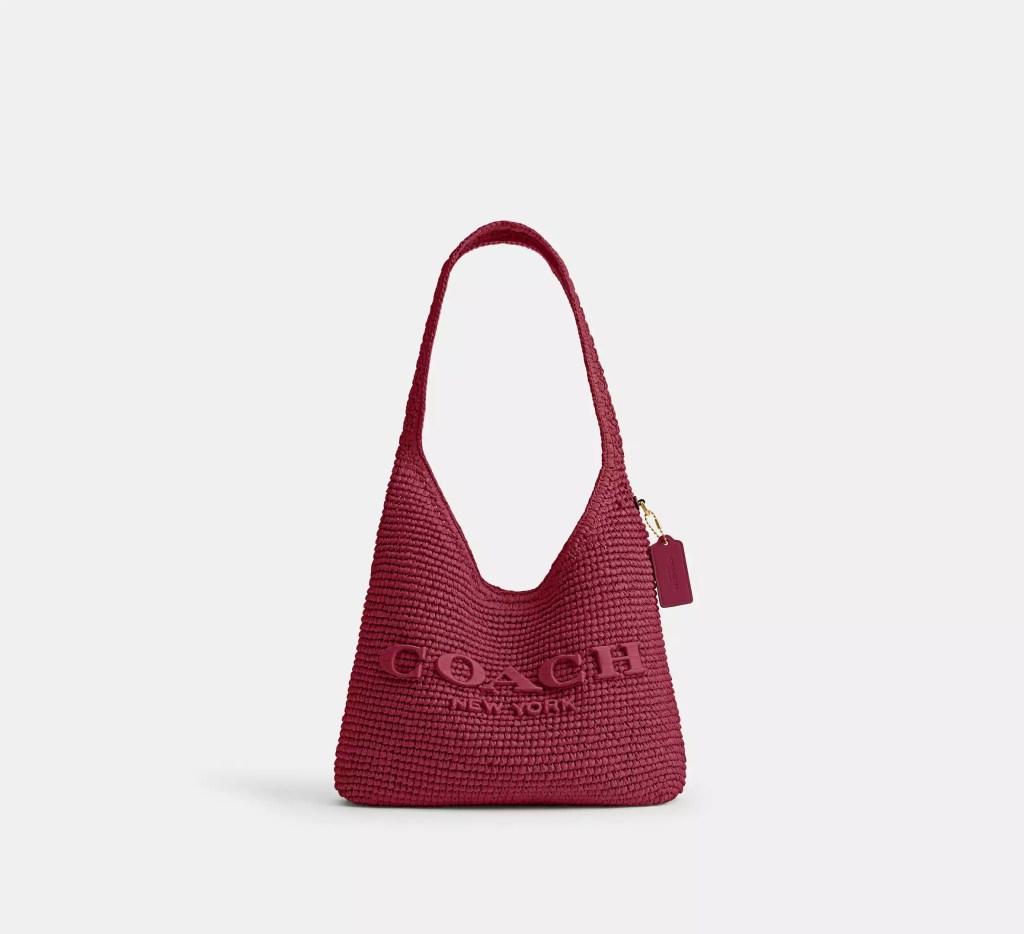 New Coach Brooklyn Straw Totes Dropped in Dark Fuchsia for Summer 2026