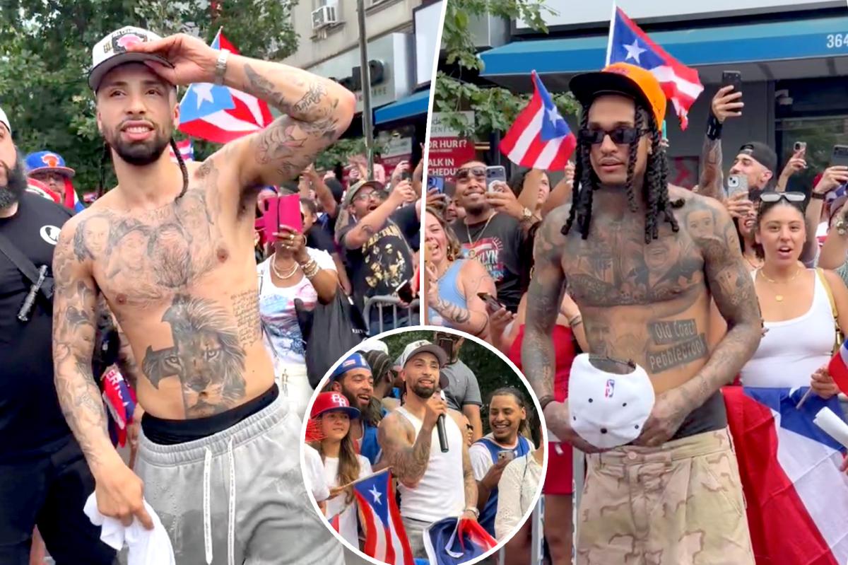 Knicks Jose Alvarado, Jordan Clarkson keep championship party going at NYC's Knickerbocker Puerto Rican Parade