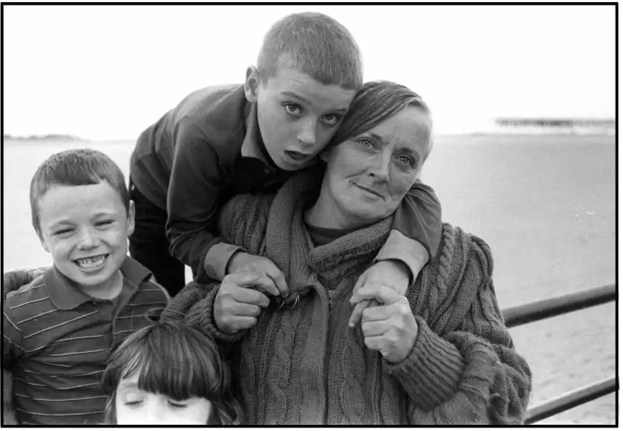 black and white group portrait